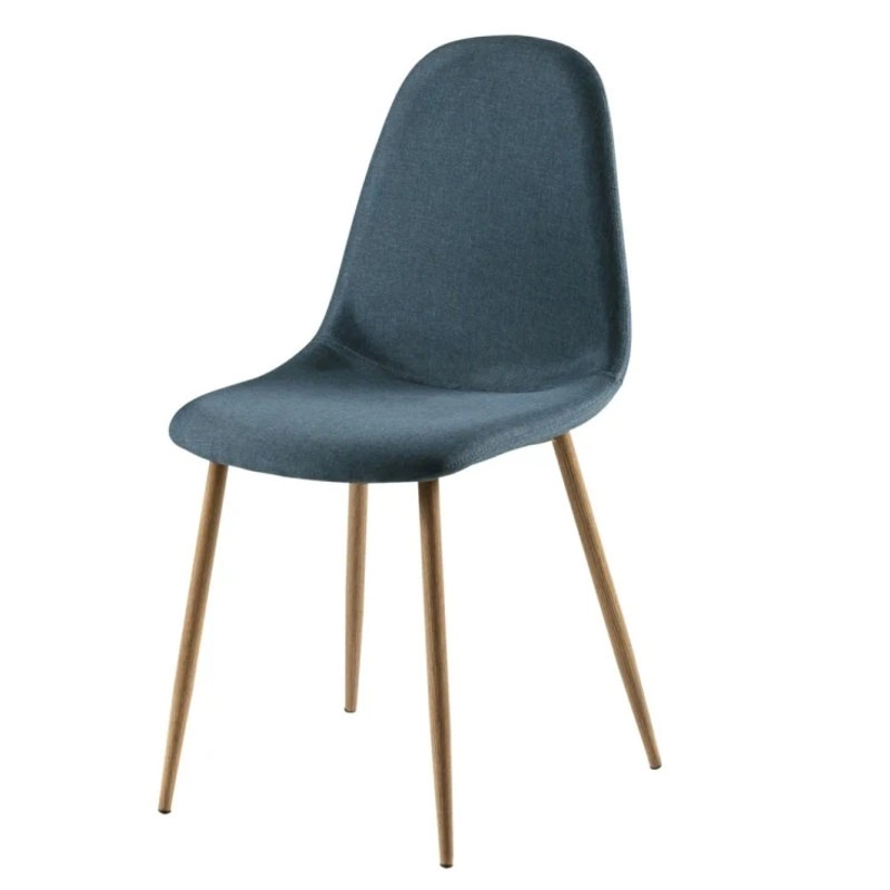 Sedia scandinava blue jeans e metallo effetto rovere